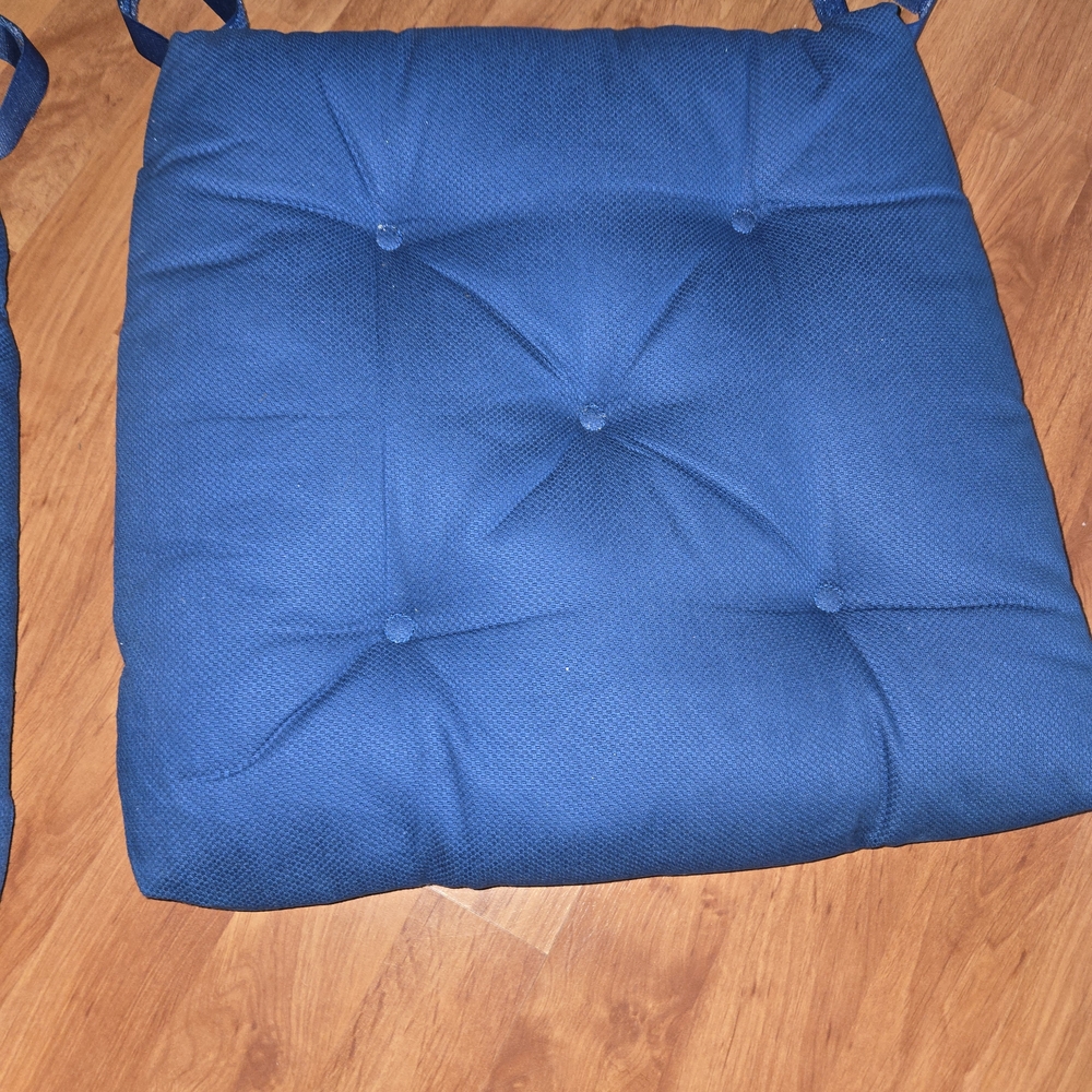 Pair Of Blue Ikea Stool Cushions